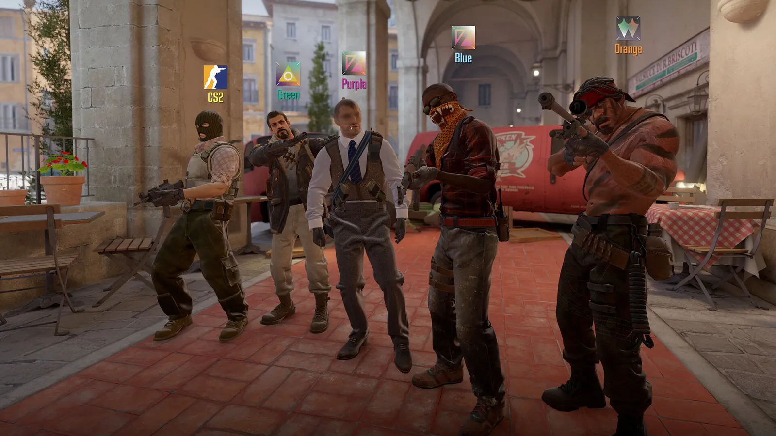 A competitive shooter scene used for motion testing